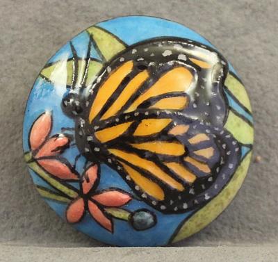 Hand painted Butterfly  - Dome button 