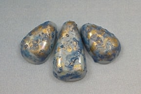 Cab  Set Blue Textured with Gold