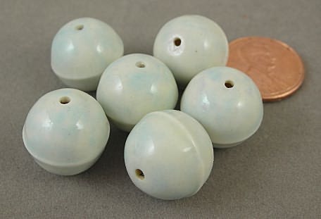 Glazed Bead Set - 6  15mm beads