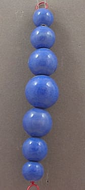 Blue Glazed Bead Set - 7  Graduated  bea
