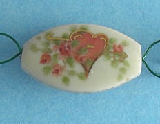 Small Roses & Heart Focal Bead