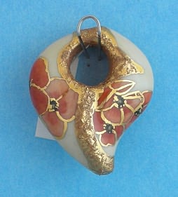 Poppy & Gold Nugget Focal Bead