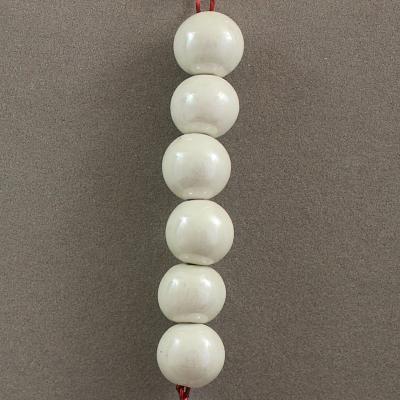 White Lustre- 6  10mm beads