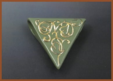 Triangle with Vine - wedgwood green