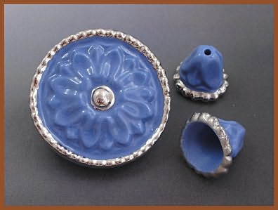 Round Flower Set - Blue with Palladium