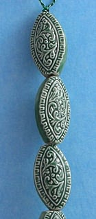 Decorative Oval Disc Beads - string of 6