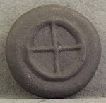 medicine wheel button- Black Stoneware -2