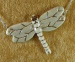 Large Dragonfly pendant w/MOP and gold