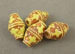 Decorative Bicone Beads - string of 4