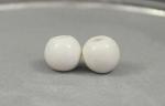 Glazed Bead Set- 8  (8mm)  beads -- White