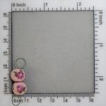 Small hand painted roses bead