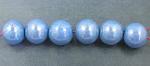 Blue Lustre- 6  15mm beads