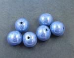 Blue Lustre- 6  14mm beads