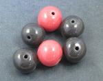 Black  and Red - 6  14mm beads