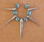 Turquoise And Silver Spike Bead Set
