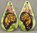 Teardrops with hand painted Butterfly Design