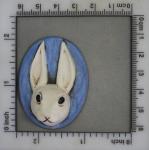 Sculpted Rabbit-- Underglazes - glass eyes