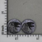 Tiny Sculpted Raven-- China Painted -pair