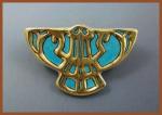 Art Nouveau Wings - Turquoise with Gold