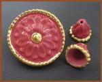 Round Flower Set - Red with Gold