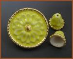 Round Flower Set - Yellow with Gold