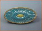 Oval Flower - Turquoise w/ MOP & gold