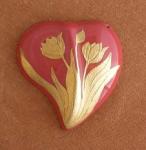 Gold Tulip And Red Heart