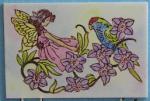 Fairy with Orchids and Bird Plaque