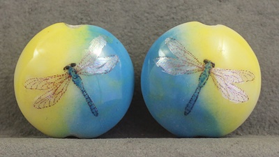 Dragonfly Design Bead Pair 