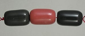 Three large barrel beads