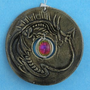 Dragon Pendant with Glass Ball