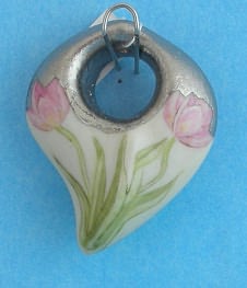 Tulip & Gold Focal Bead