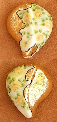 Roses & Gold Focal Bead