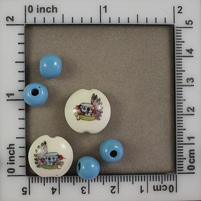 Katsina Bead Pair -- Blue Star