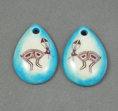 Mimbres design Charm Pair