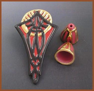 Art Nouveau  Set - Red with Gold