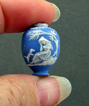 Lady and Dog -- Wedgwood Bead