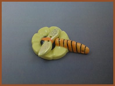 Dragonfly Toggle - Orange with MOP