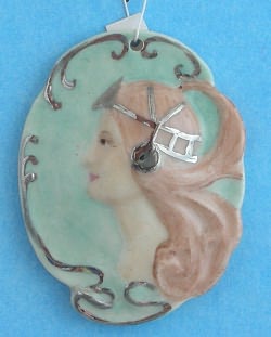 Art Nouveau Lady Face Pendant